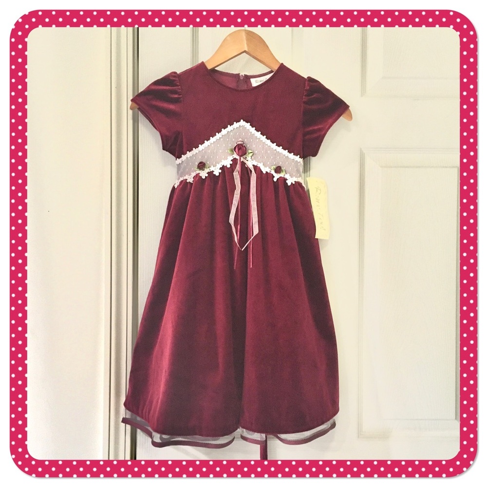 💝 RARE, TOO! 💝 new maroon dress for girls size GIRLS 4-6x